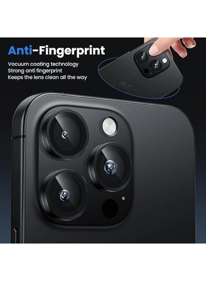Lacoz Camera Lens Protector For iPhone 15 Pro Max Scratch-Resistant HD Clear Glass With Full Camera Bump Protection Black - Image 2