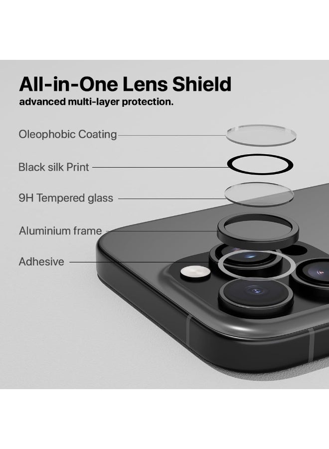 Lacoz Camera Lens Protector For iPhone 15 Pro Max Scratch-Resistant HD Clear Glass With Full Camera Bump Protection Black - Image 3
