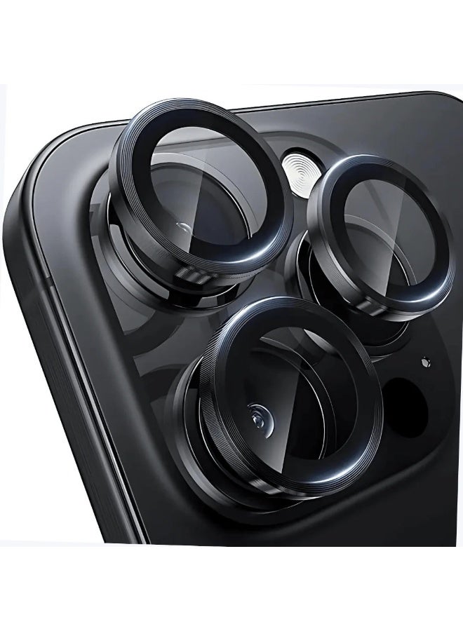 Lacoz Camera Lens Protector For iPhone 15 Pro Max Scratch-Resistant HD Clear Glass With Full Camera Bump Protection Black - Image 1