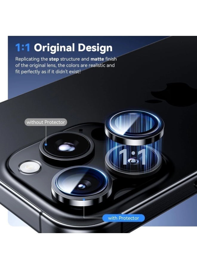 Lacoz Camera Lens Protector For iPhone 15 Pro Max Scratch-Resistant HD Clear Glass With Full Camera Bump Protection Black - Image 5