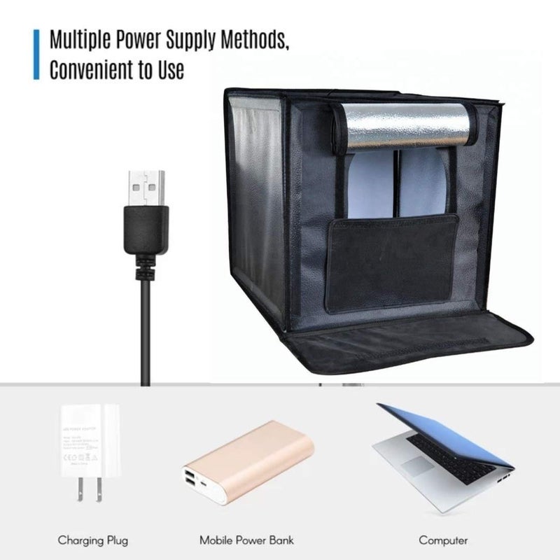 MVPRO 50x50 cm LED Tent Light Cube Diffusion Soft Box Kit with 4 Colors Backdrops Portable Photo Studio Shooting for Photography - Image 3