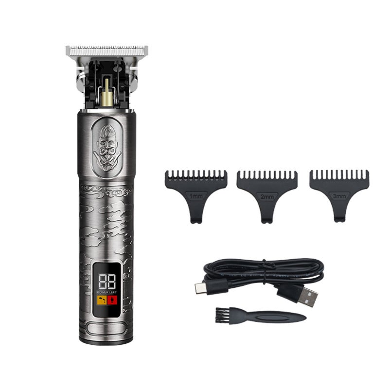 USB Electric Hair Clipper Barber LCD Display Hair Clippers Beard Trimmer Household Hair Trimmer Set Salon Haircut Machine IPX4 Waterproof USB Charging with 3 Clipping Brushes - Image 1
