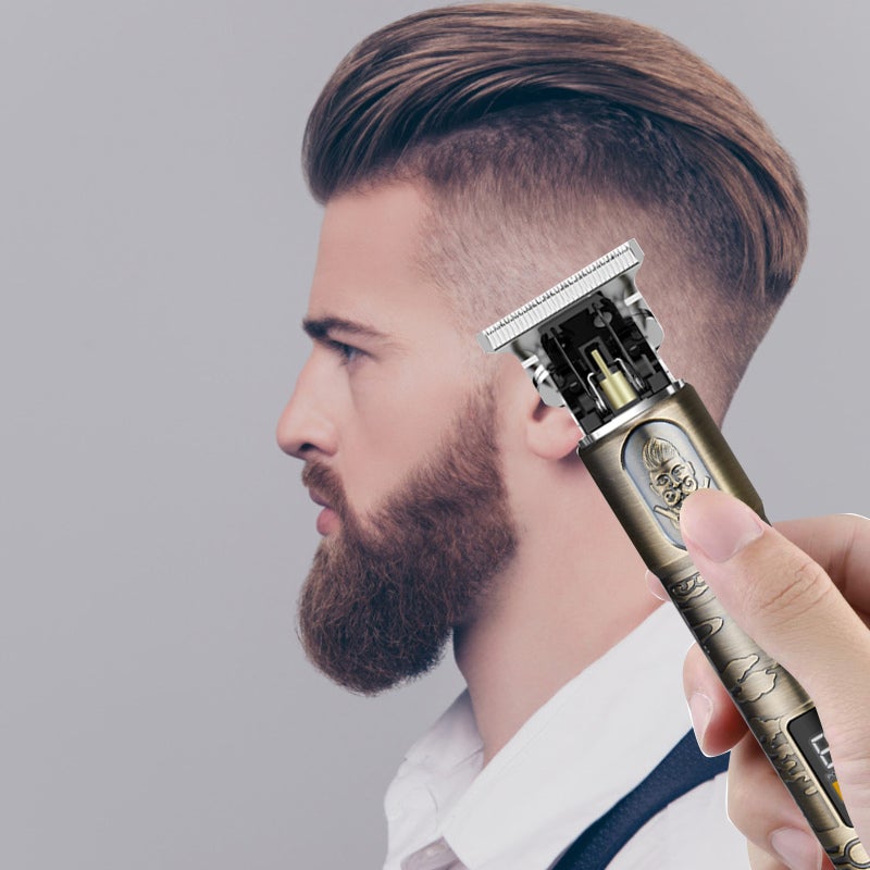 USB Electric Hair Clipper Barber LCD Display Hair Clippers Beard Trimmer Household Hair Trimmer Set Salon Haircut Machine IPX4 Waterproof USB Charging with 3 Clipping Brushes - Image 5