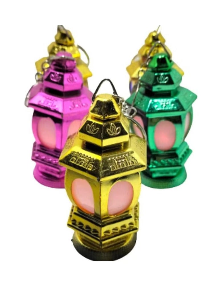 Luminous Ramadan lanterns keychain medal used as a medal or for decoration, suitable for children and adults, the best gift in Ramadan, 3 pieces, multiple colors - Image 1