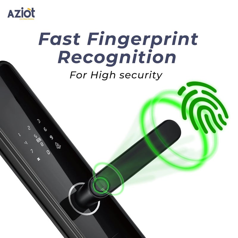 AZIOT Essence Digital Fingerprint Door Lock â€“ High-Security Digital Keyless Entry with Fingerprint, Passcode, RFID, and Manual Key Access - Image 3