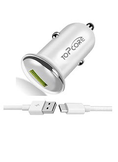 توب كور شاحن سيارة بقوة 24 وات يدعم الشحن السريع بتقنية PD، محول سيارة USB مناسب لـ iPhone 15 Pro Max/15 Pro/15/14/13 Pro Max/12/11، iPad Pro/mini 6، Samsung S23/S22، وأجهزة أخرى من نوع C.  - Image 2