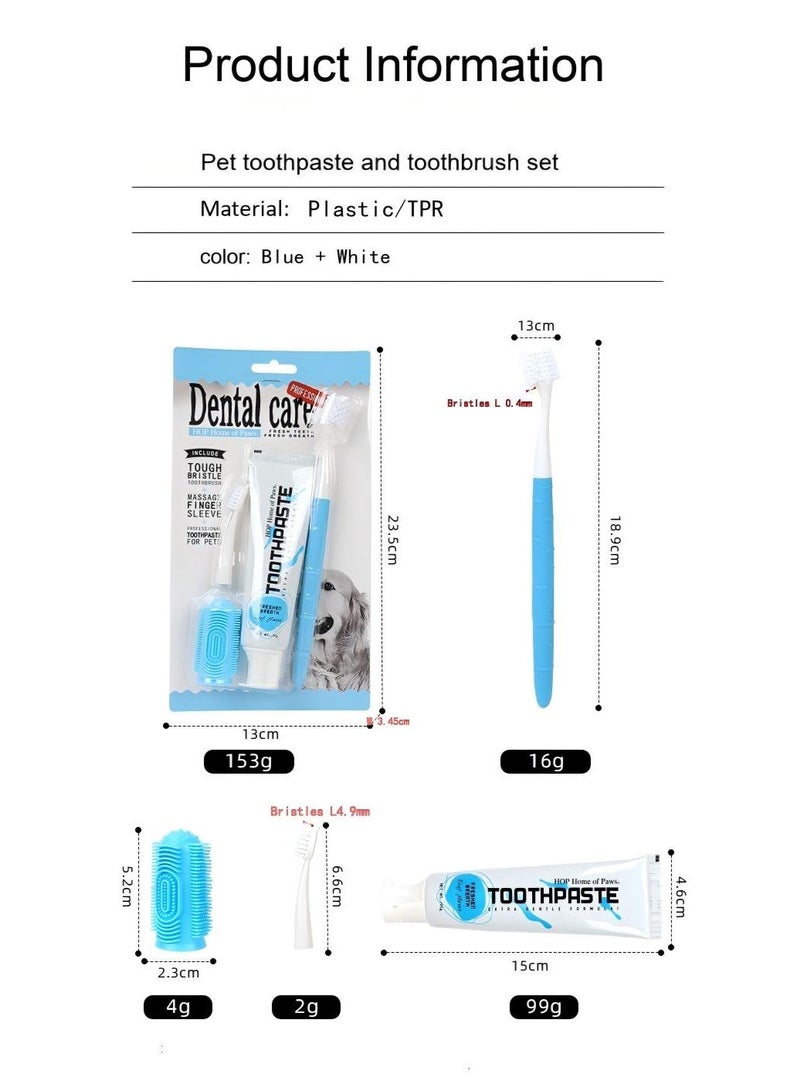 بابونا طقم تنظيف أسنان احترافي مكون من 3 قطع، يشمل فرشاة أسنان ومعجون أسنان، بالإضافة إلى فرشاة أصابع إضافية للعناية بأسنان الحيوانات الأليفة. - Image 3