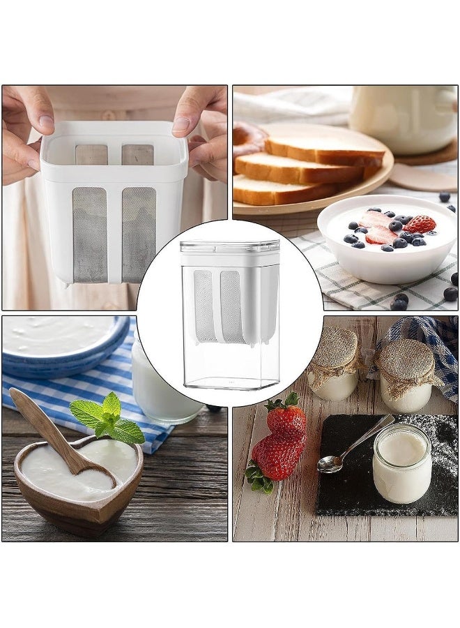 Relex 1100ml Greek Yogurt Strainer Separator, Yogurt Filter for Whey Separation, Suitable for Juice & Yogurt Milk, Kefir, Tofu, Cheese, BPA Free(White) - Image 5