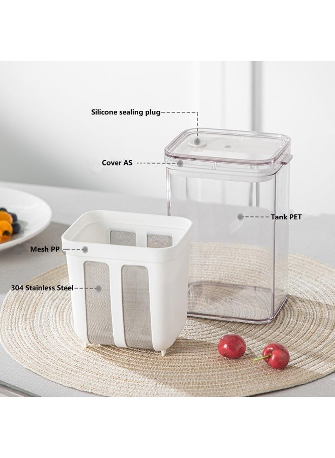 Relex 1100ml Greek Yogurt Strainer Separator, Yogurt Filter for Whey Separation, Suitable for Juice & Yogurt Milk, Kefir, Tofu, Cheese, BPA Free(White) - Image 2