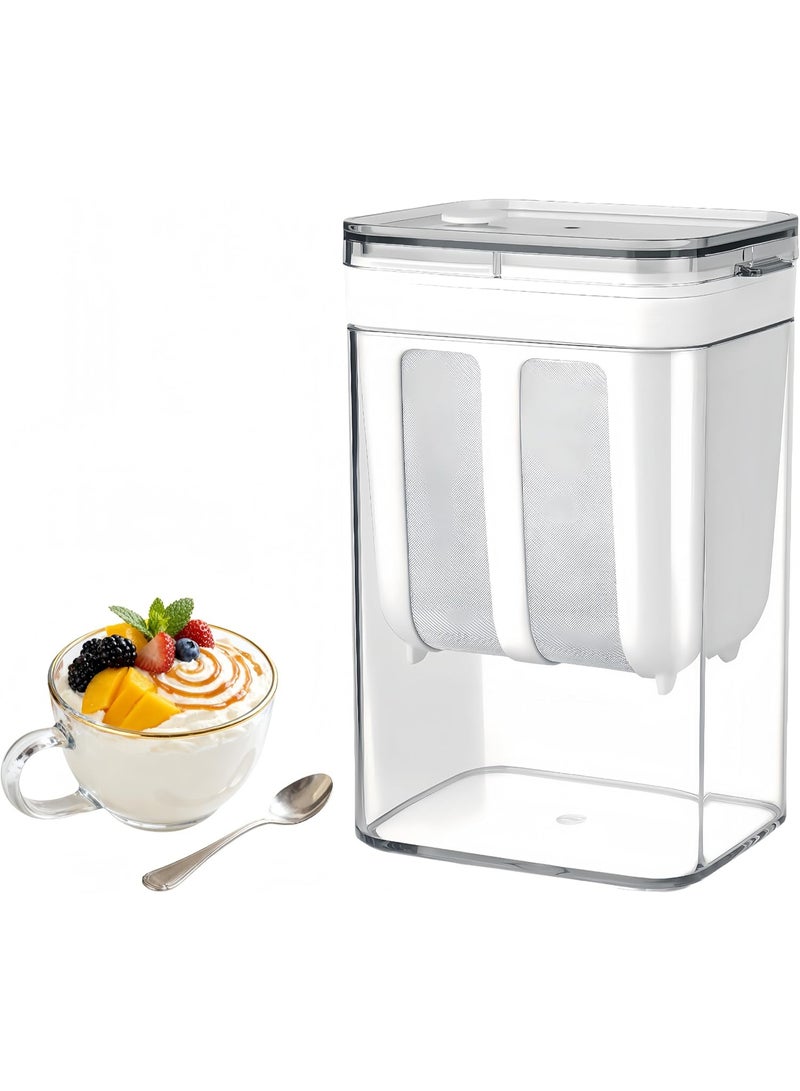 Relex 1100ml Greek Yogurt Strainer Separator, Yogurt Filter for Whey Separation, Suitable for Juice & Yogurt Milk, Kefir, Tofu, Cheese, BPA Free(White) - Image 1