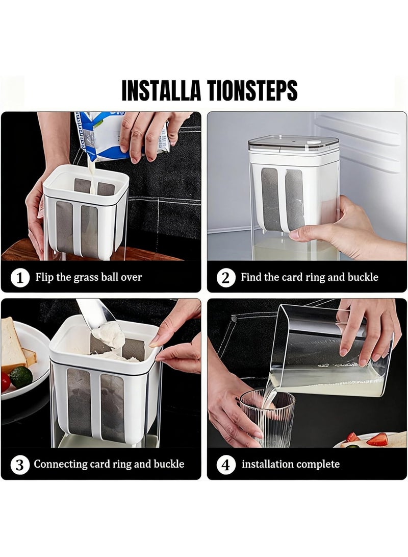 Relex 1100ml Greek Yogurt Strainer Separator, Yogurt Filter for Whey Separation, Suitable for Juice & Yogurt Milk, Kefir, Tofu, Cheese, BPA Free(White) - Image 4