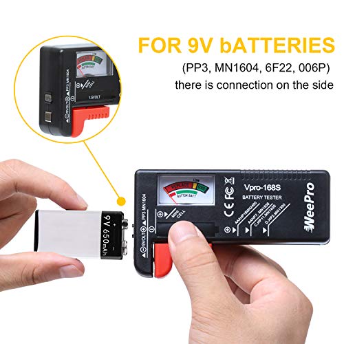 WeePro Universal Battery Checker - Small Battery Tester for AAA, AA, C, D, 9V, 1.5V, Button Cell - Household Batteries - Image 4