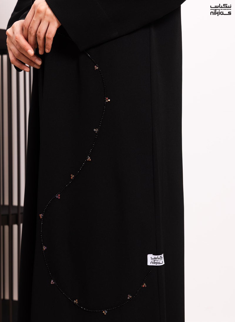 Nikias Nida fabric abaya with a copper cord - Image 3
