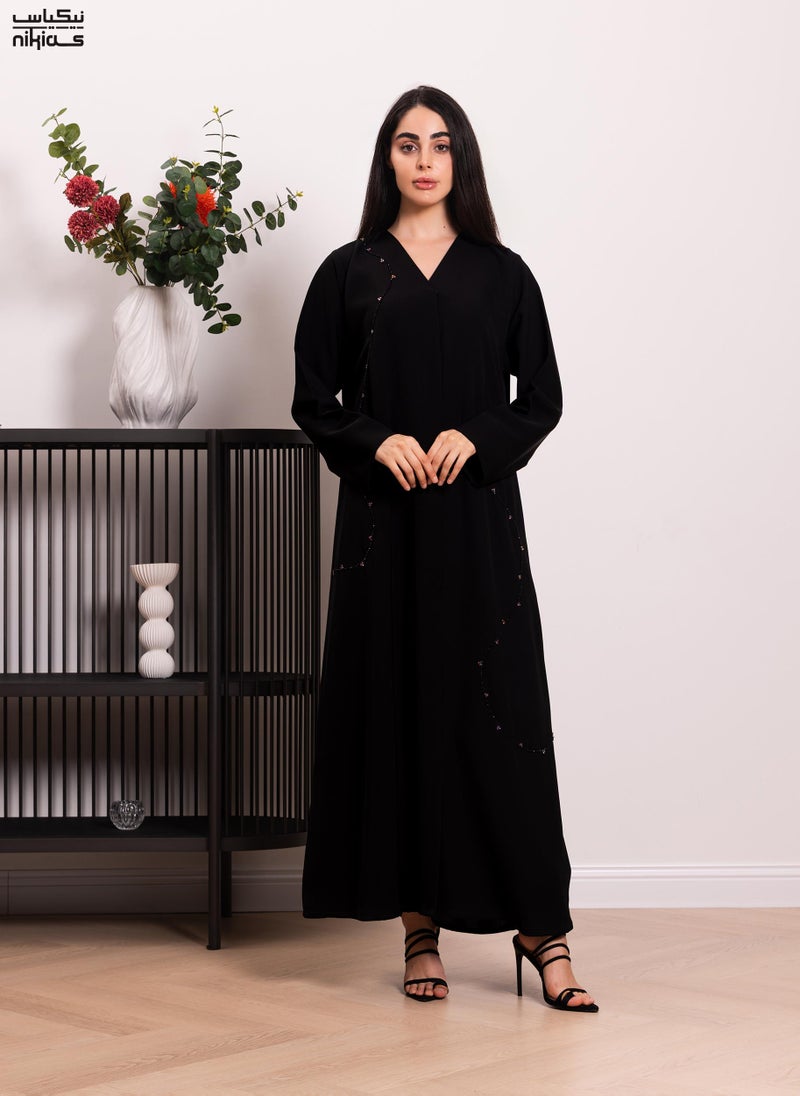 Nikias Nida fabric abaya with a copper cord - Image 1