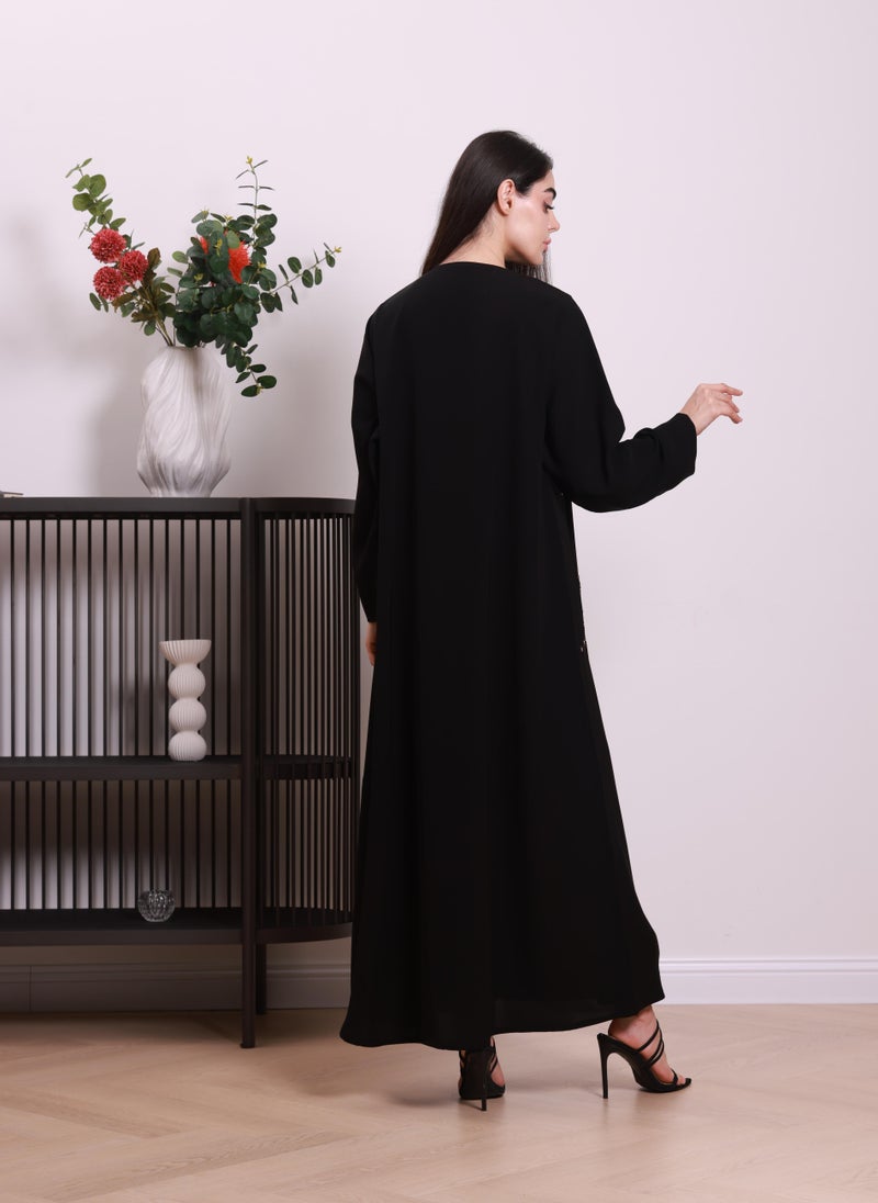 Nikias Nida fabric abaya with a copper cord - Image 4