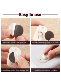 FLOXIT FLOXIT Stainless Steel Self Adhesive360 Degree Rotation Pulley Mini Swivel Casters Wheels for Storage Boxes Trash Can Baby Toys Car Cloth Bin Container Cabinet Furniture steel ball set of 8  - Image 4