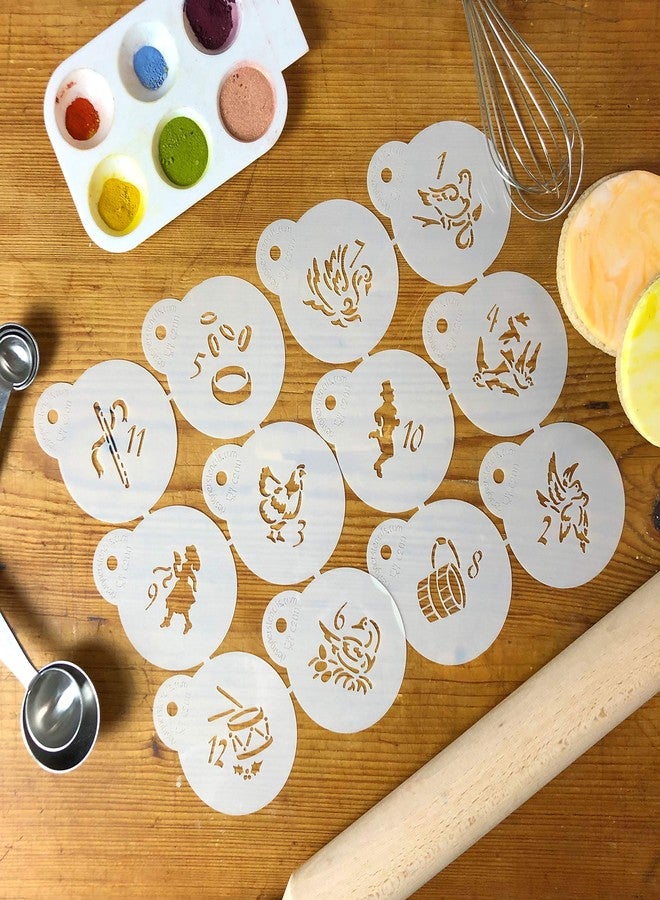 Designer Stencils Twelve Days of Christmas Cookie and Cupcake Stencils (Small), Beige/semi-transparent - Image 4