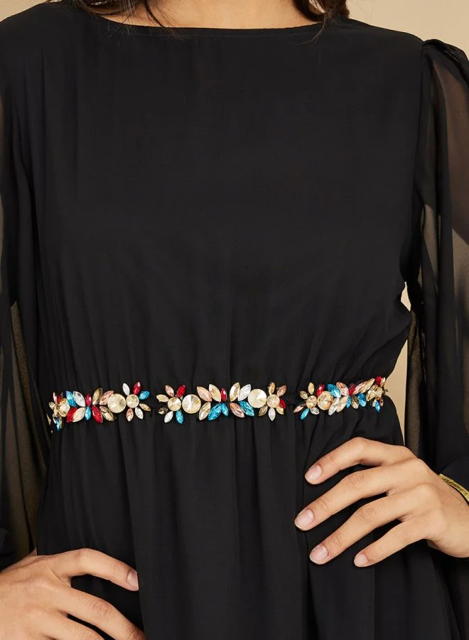 Styli Floral Belted Dress
