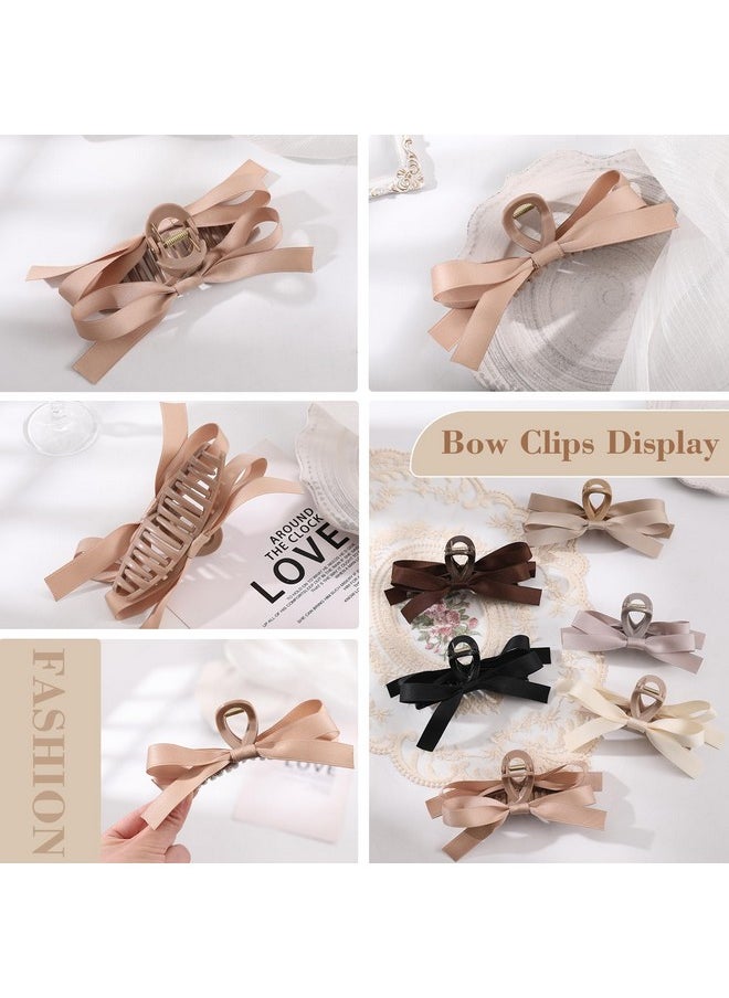 Auseibeely 6 Pcs Bow Clips Big Bow Knot Hair Clips Silky Satin Bow Hair Clips For Women Girls Non Slip Bow Claw Clips For Thin Thick Hair Hair Claw Clips With Bows Ideal Gifts For Wedding Bridesm  - Image 4