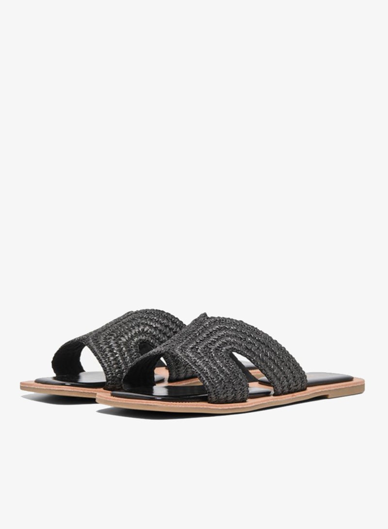 ONLY Braided Textile Strap Flat Sandals - Image 3