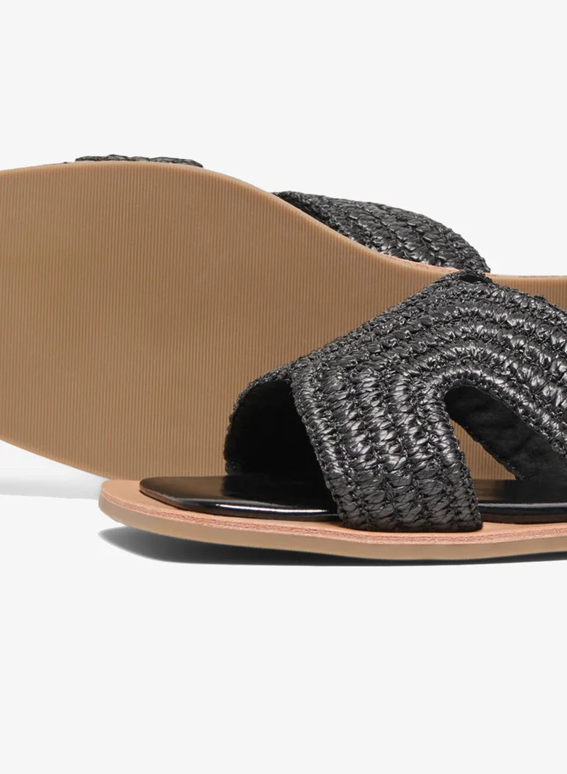 Only  Braided Textile Strap Flat Sandals for Women | Best Price UAE