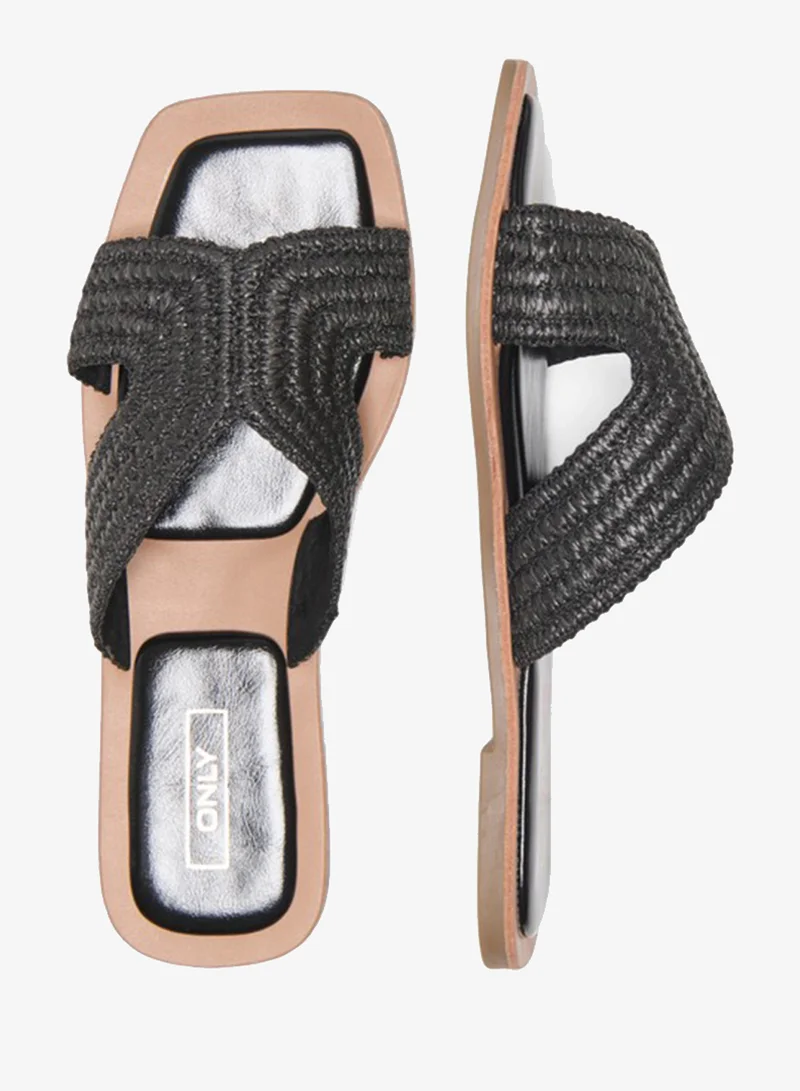 Only  Braided Textile Strap Flat Sandals for Women | Best Price UAE