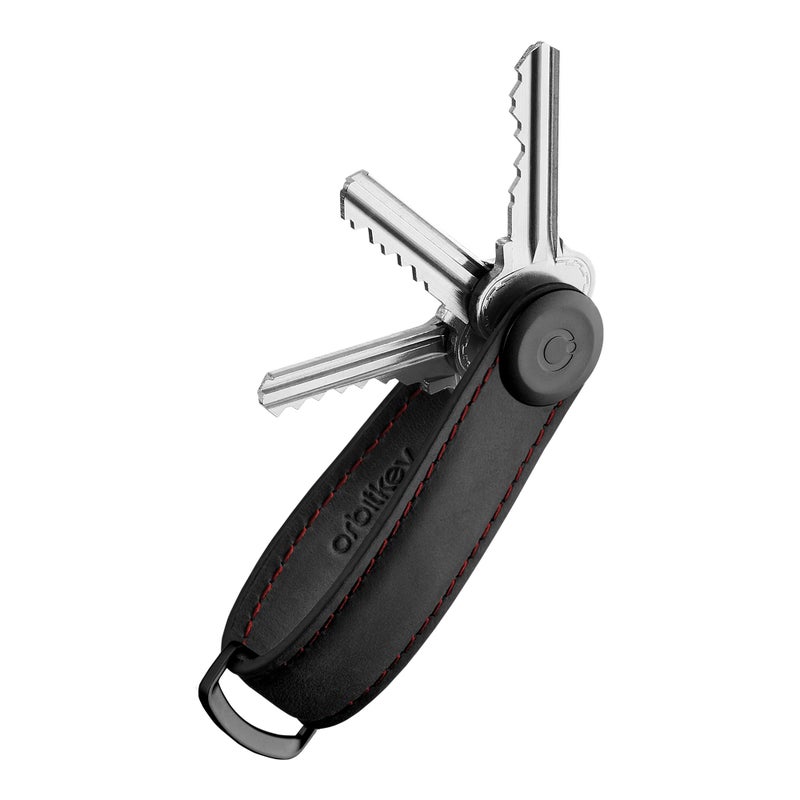 Orbitkey Crazy Horse Leather Key Organizer | Quiet Profile | Holds up to 7 Keys (Black) - Image 1