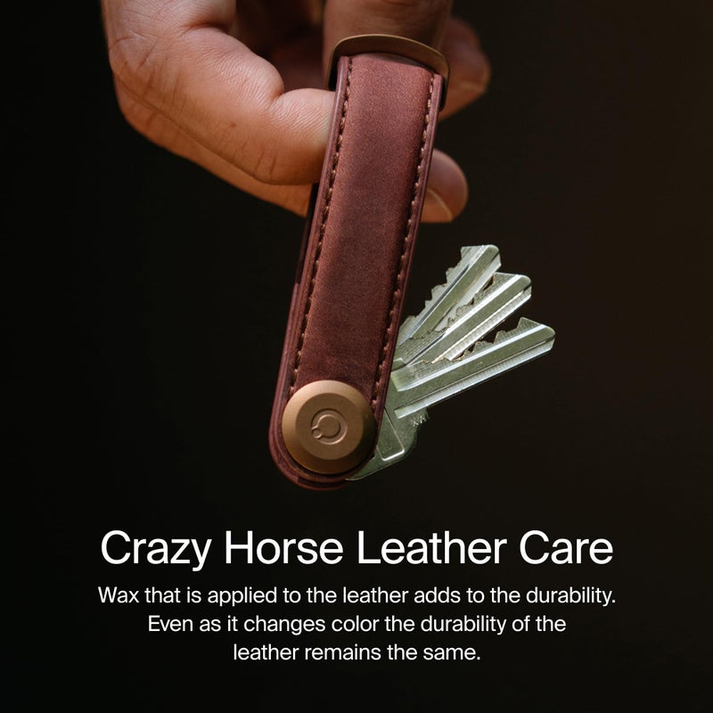 Orbitkey Crazy Horse Leather Key Organizer | Quiet Profile | Holds up to 7 Keys (Black) - Image 4