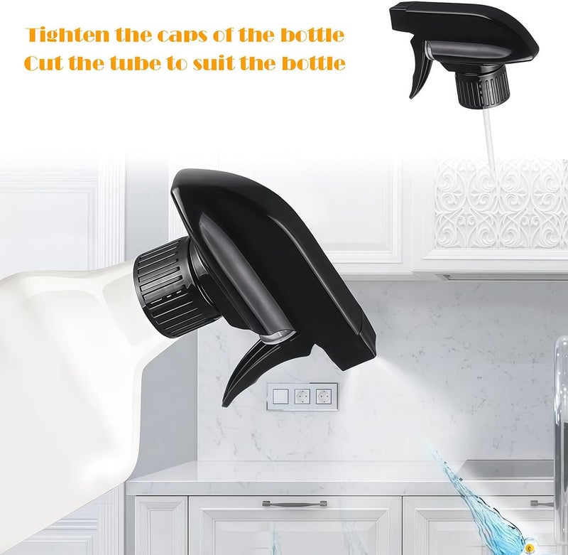 VASANA 6 PCS Trigger Sprayers Bottles Replacement Plastic Spray Bottle Top Replacement Sprayer Head Office Cleaning Tool Black - Image 4