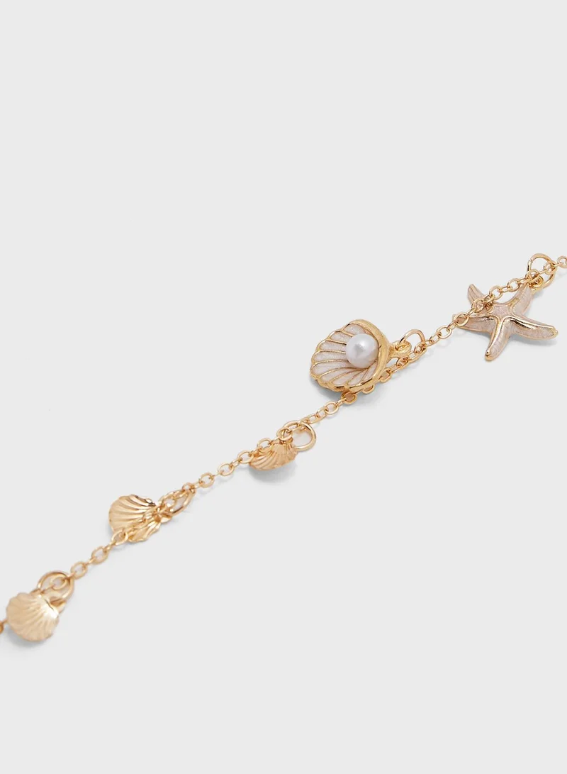 Ginger Sunglass Chain With Star Fish & Shell Detail