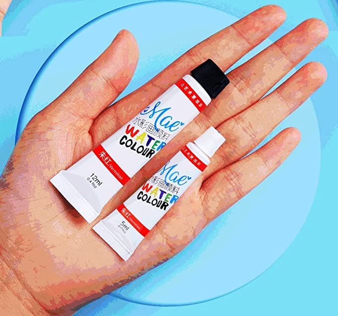 TEMSON Water Color Paint Set Tube, 24 x 12 ml Color Paint Tubes, Watercolor Paint Set for Adults, Kids, Beginner & Professional Artists, Set of 24 Vibrant Colors (KBX-5154)