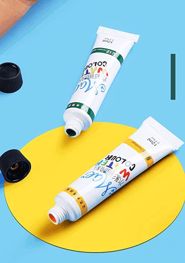 TEMSON Water Color Paint Set Tube, 24 x 12 ml Color Paint Tubes, Watercolor Paint Set for Adults, Kids, Beginner & Professional Artists, Set of 24 Vibrant Colors (KBX-5154)