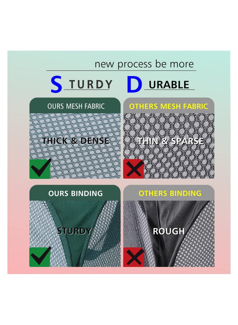 SYOSI Mesh Laundry Basket, Sturdy Mesh Laundry Hamper Basket Bag, Pop up Basket with Side Pocket, Mesh Lightweight Laundry Basket, for Storage Clothes in Bedroom Bathroom, Laundry Room (Pop Horizontal) - Image 3