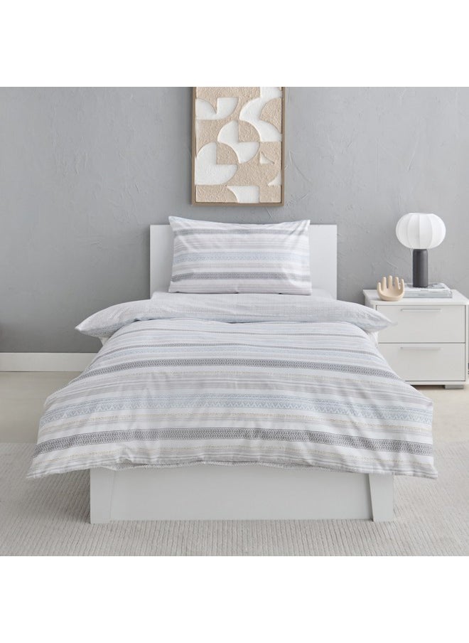 Home Box Albania Oran 2-Piece Polycotton Printed Single Duvet Cover Set 200 x 135 cm  - Image 1