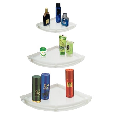 TNT THE NEXT TREND Corner Shelf Unbreakable White Corner Set for Bathroom and Kitchen Shelves (Pack of 3, Plastic) - Image 2