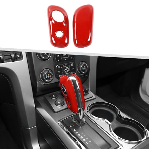 Jimen Fit for Ford F150 20092014 2PCS Center Console Gear Shift Knob Cover Trim Red - Image 1