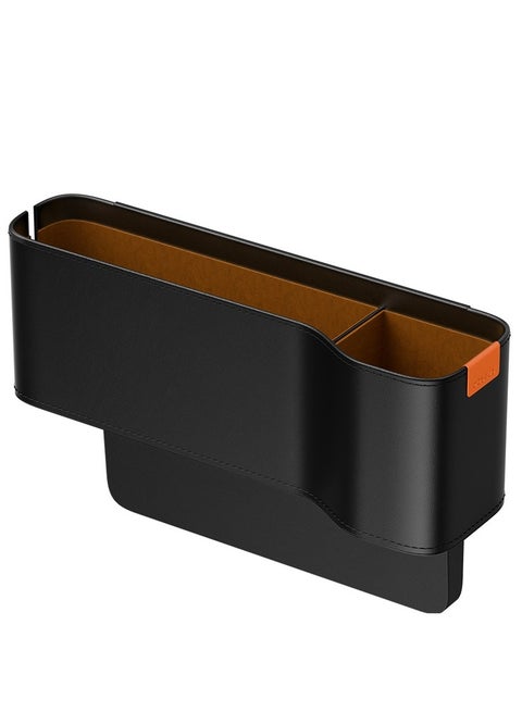 Car Seat Gap Organizer with Cup Holder | Front Seat Console Storage Box for Cell Phones, Keys, Coins, Cards, Wallets, Sunglasses & Drink Bottles | Perfect for Driver & Passenger Side | Essential Car Accessory for a Tidy Interior | Universal Fit for All Vehicles Durable | Stylish & Functional Car Organizer (Black)