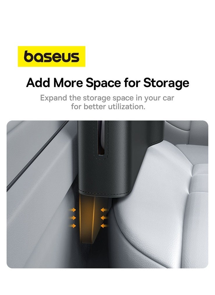 Baseus - Car Seat Gap Organizer with Cup Holder | Front Seat Console Storage Box for Cell Phones, Keys, Coins, Cards, Wallets, Sunglasses & Drink Bottles | Perfect for Driver & Passenger Side | Essential Car Accessory for a Tidy Interior | Universal Fit for All Vehicles Durable | Stylish & Functional Car Organizer (Black) - Image 1