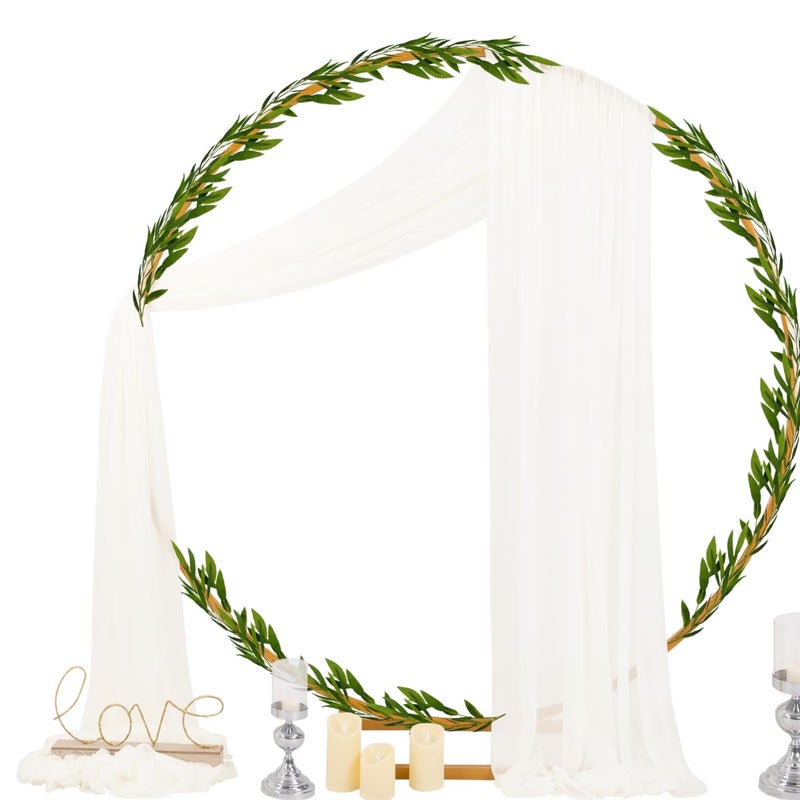 Socomi Ivory White Wedding Arch Draping Fabric 29" x 20Ft 1 Panel Sheer Outdoor Curtain Drapes Extra Long for Bridal Baby Shower Ceremony Birthday Party Decor - Image 2