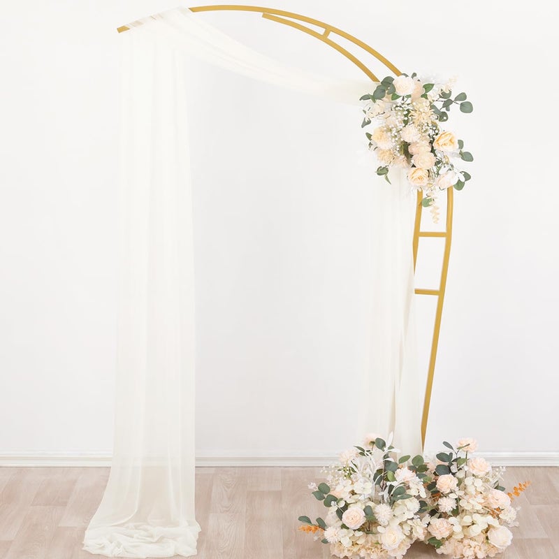 Socomi Ivory White Wedding Arch Draping Fabric 29" x 20Ft 1 Panel Sheer Outdoor Curtain Drapes Extra Long for Bridal Baby Shower Ceremony Birthday Party Decor - Image 5
