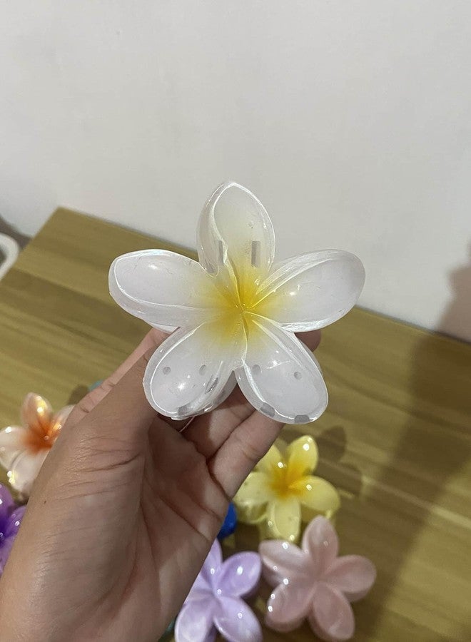 S K Emporium Pack of 12 Colorful Plumeria Flower Hair Clips – Cute Resin Frangipani Style Hair Accessories for Girls & Women | Random Multicolor Design | Strong Grip & Lightweight - Image 5