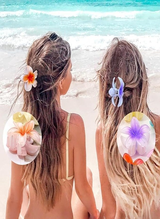 S K Emporium Pack of 12 Colorful Plumeria Flower Hair Clips – Cute Resin Frangipani Style Hair Accessories for Girls & Women | Random Multicolor Design | Strong Grip & Lightweight - Image 3