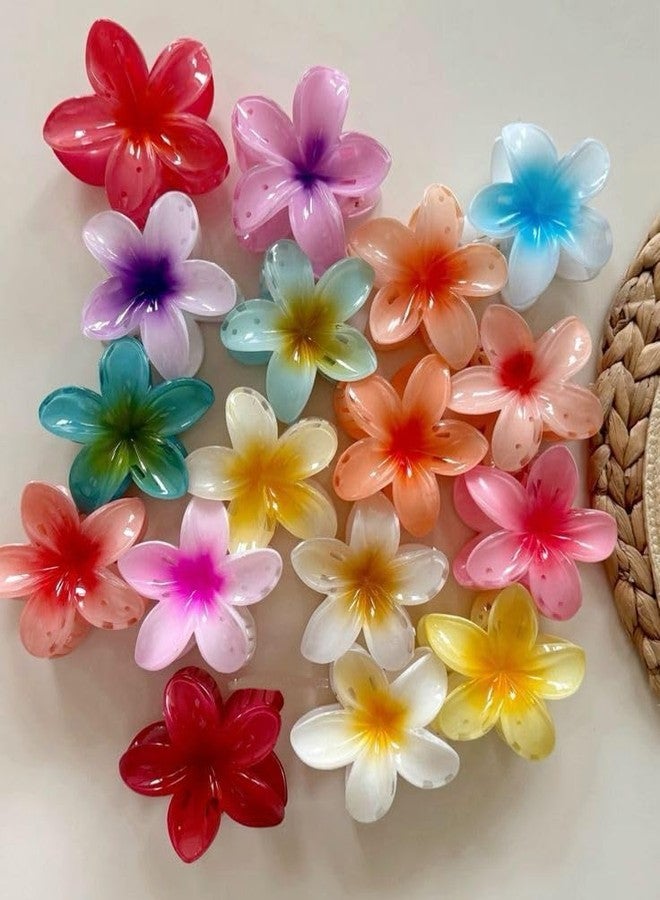 S K Emporium Pack of 12 Colorful Plumeria Flower Hair Clips – Cute Resin Frangipani Style Hair Accessories for Girls & Women | Random Multicolor Design | Strong Grip & Lightweight - Image 1