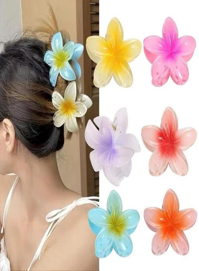 S K Emporium Pack of 12 Colorful Plumeria Flower Hair Clips – Cute Resin Frangipani Style Hair Accessories for Girls & Women | Random Multicolor Design | Strong Grip & Lightweight - Image 2