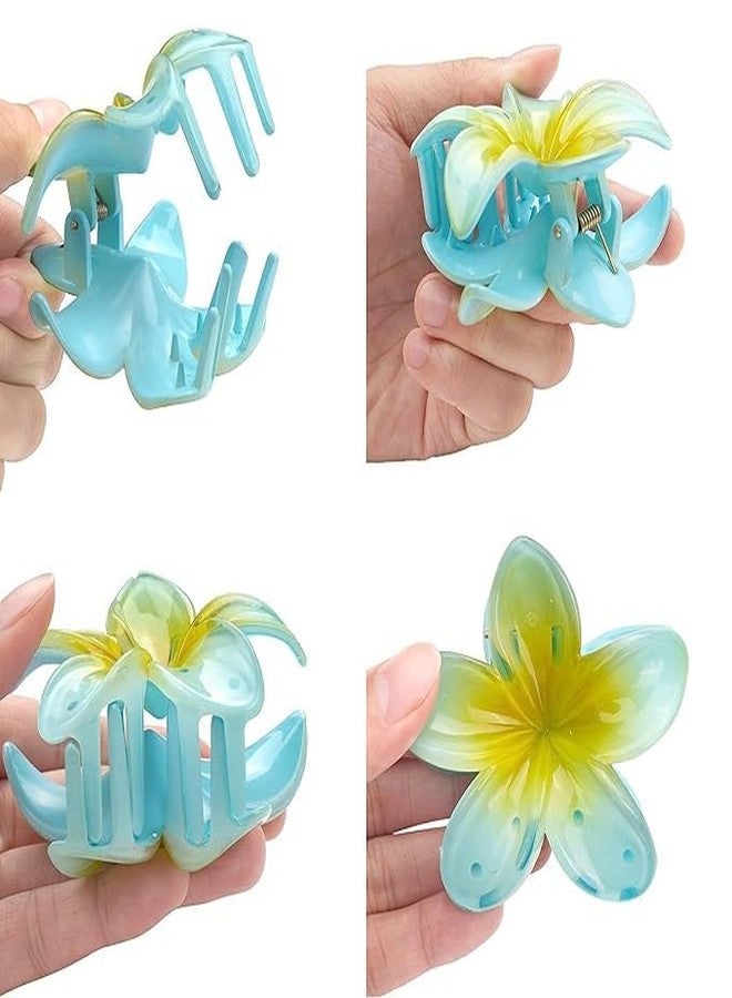 S K Emporium Pack of 12 Colorful Plumeria Flower Hair Clips – Cute Resin Frangipani Style Hair Accessories for Girls & Women | Random Multicolor Design | Strong Grip & Lightweight - Image 4