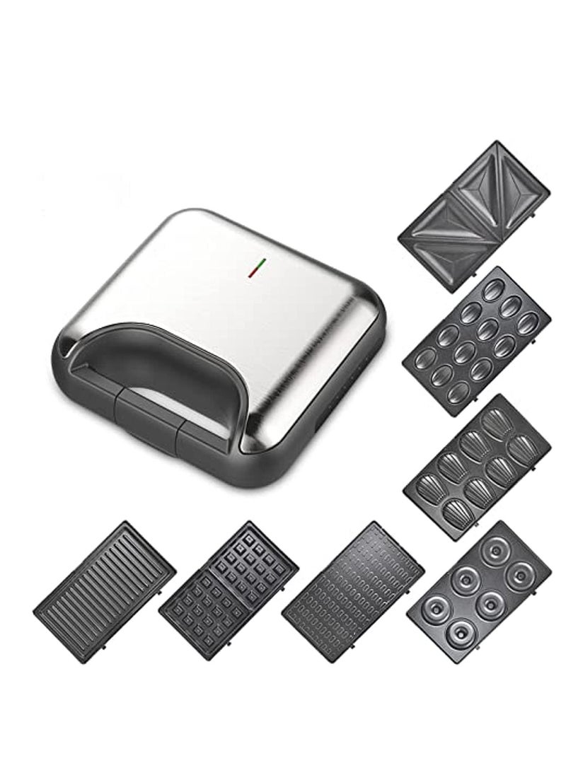 DSP DSP Sandwich Maker 7 in 1, Sandwich, Grill And Waffle Maker with Removable Plates 800W KC1162  Black  - Image 1