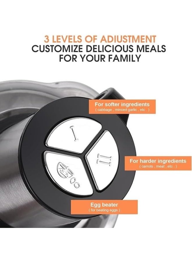 مفرمة لحوم كهربائية صغيرة من ، سعة 5 لتر، مصنوعة من الفولاذ المقاوم للصدأ، بقوة 500 وات، مزودة بـ 5 شفرات حادة وأزرار للتحكم في السرعة (قابس المملكة المتحدة) - Image 5