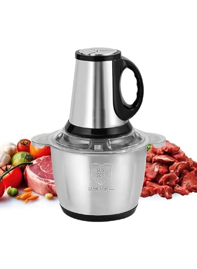 مفرمة لحوم كهربائية صغيرة من ، سعة 5 لتر، مصنوعة من الفولاذ المقاوم للصدأ، بقوة 500 وات، مزودة بـ 5 شفرات حادة وأزرار للتحكم في السرعة (قابس المملكة المتحدة) - Image 1