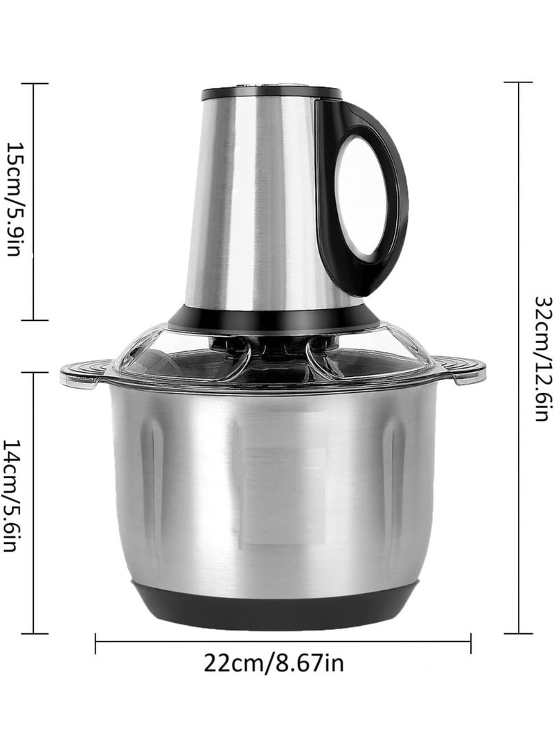 مفرمة لحوم كهربائية صغيرة من ، سعة 5 لتر، مصنوعة من الفولاذ المقاوم للصدأ، بقوة 500 وات، مزودة بـ 5 شفرات حادة وأزرار للتحكم في السرعة (قابس المملكة المتحدة) - Image 3