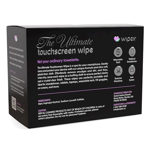 Wipex Screen Wipes & Gym Wipes Combo Pack - 75ct Gym Equipment Canister & 24ct Individually Wrapped Fitness Touch Screen Cloths, Safe for Yoga Mats & Electronics, Lavender Scent - Image 4